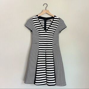 Banana Republic Black and White Striped Mini Dress Size 10
